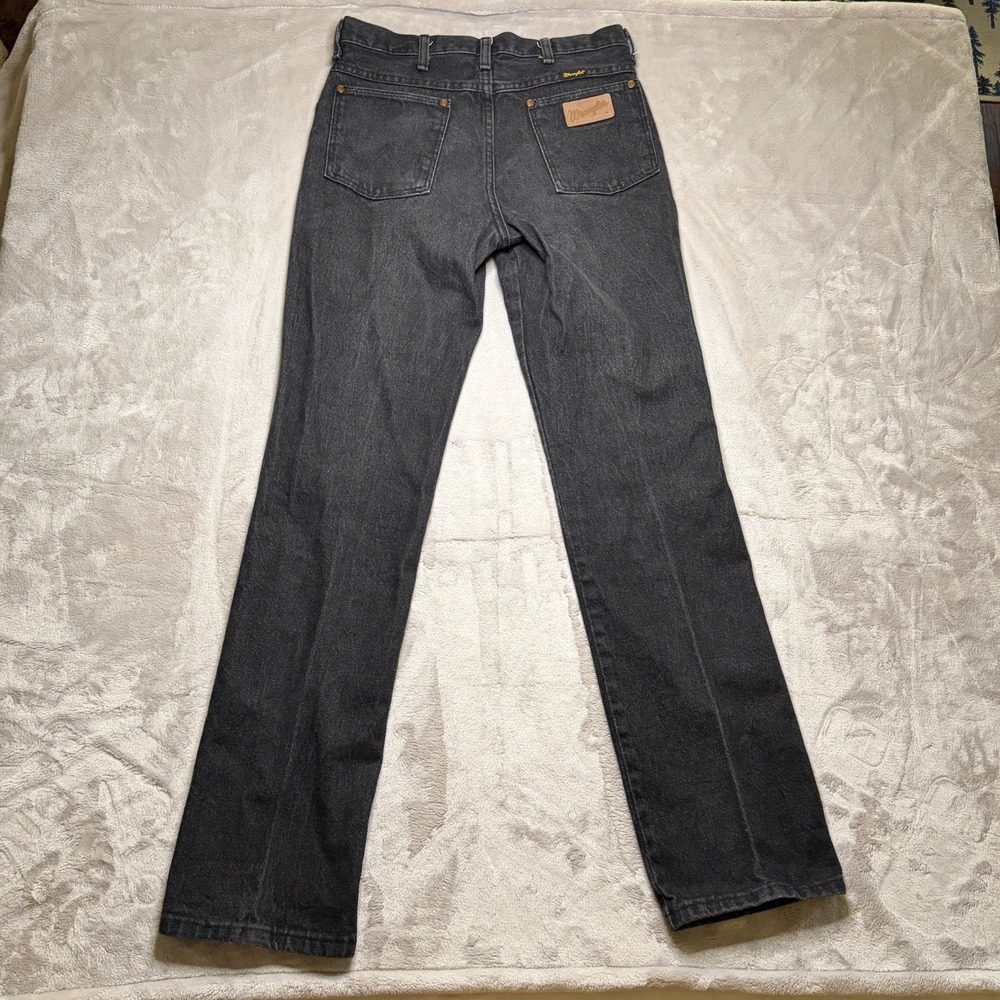 VTG 70s Wrangler Jeans 936BLK (Fits 31x34) Cowboy Cut Black Scovill Zip USA Made - Picture 5 of 10